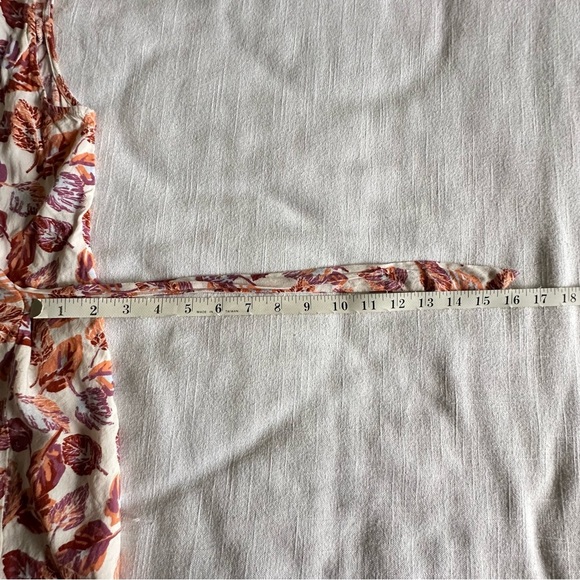 Modcloth Womens Floral Leaf Sleeveless Button Detail Empire Tie Waist Top Sz S - Picture 8 of 11